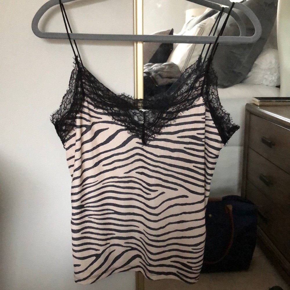 H&M Animal Print Lace Cami Size S